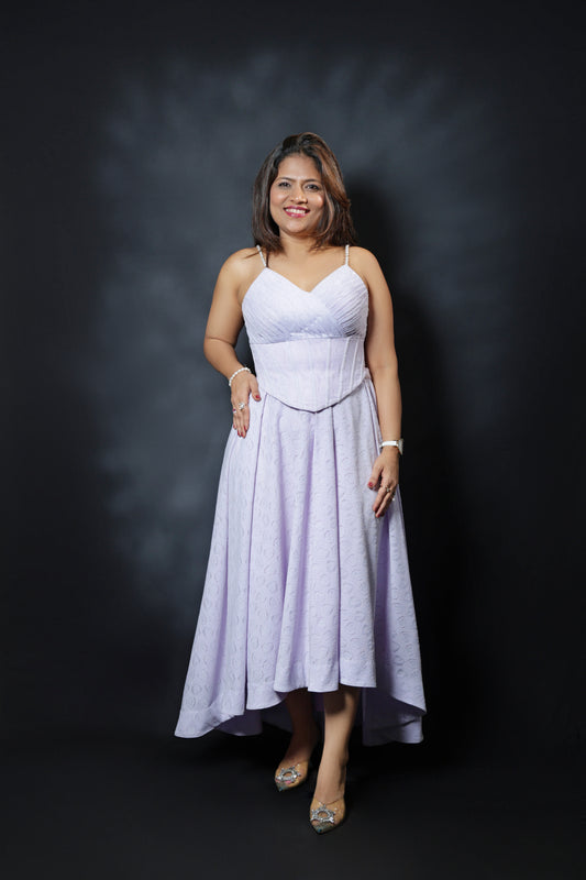 Lilac Heart Corset Top and Skirt Set