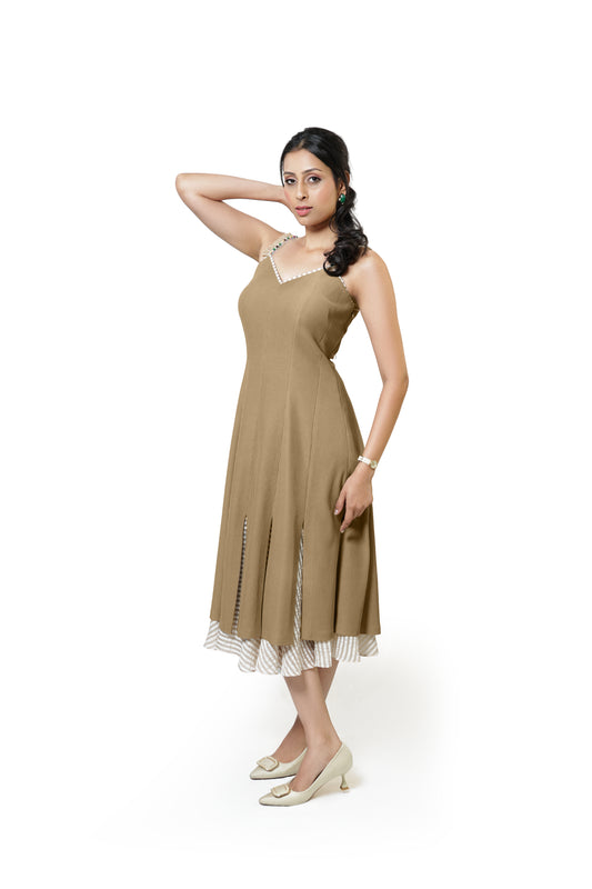 Dusty Wood Corduroy One Piece