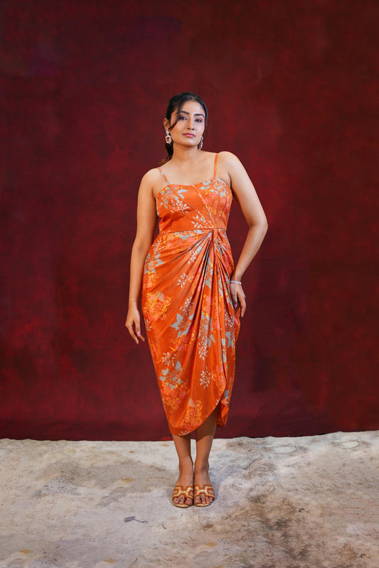 जashn rust floral one piece