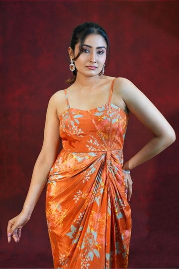 जashn rust floral one piece