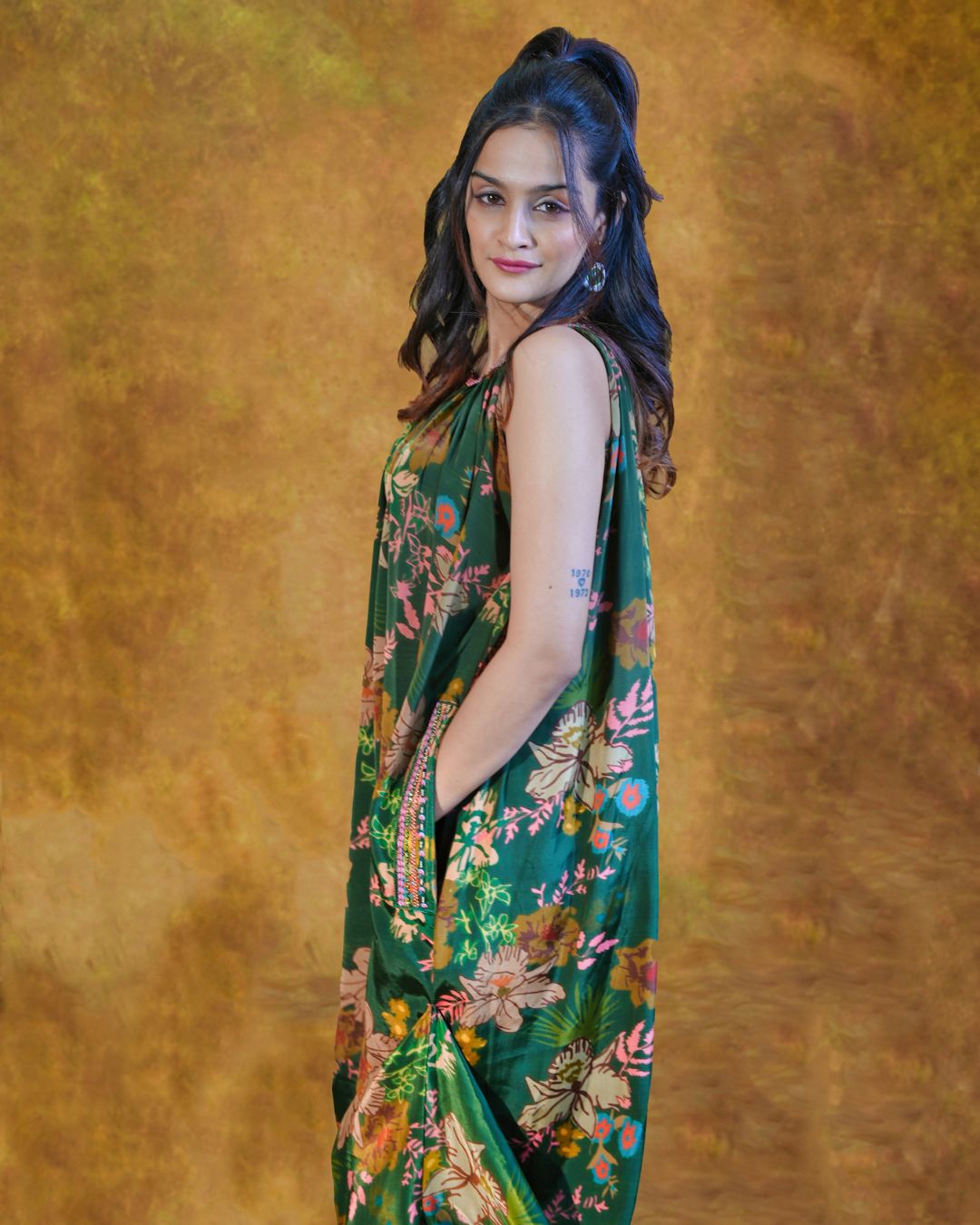 जashn Green floral one piece