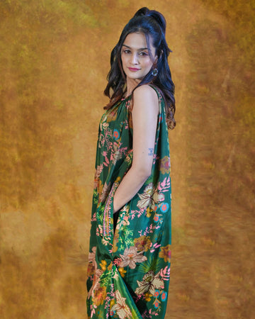 जashn Green floral one piece