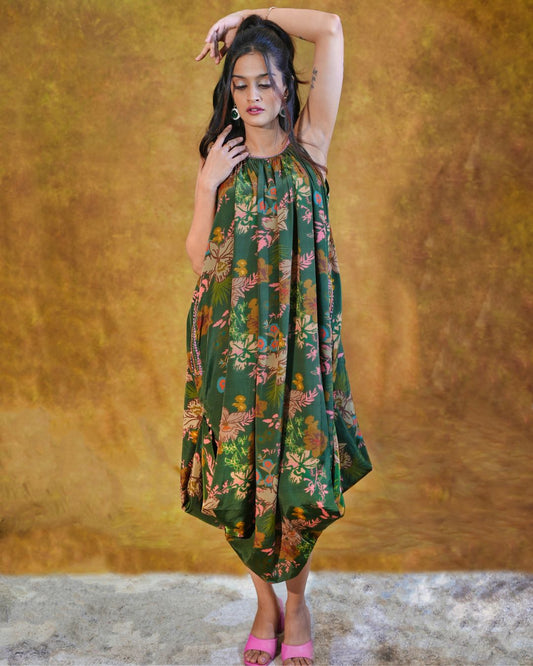 जashn Green floral one piece