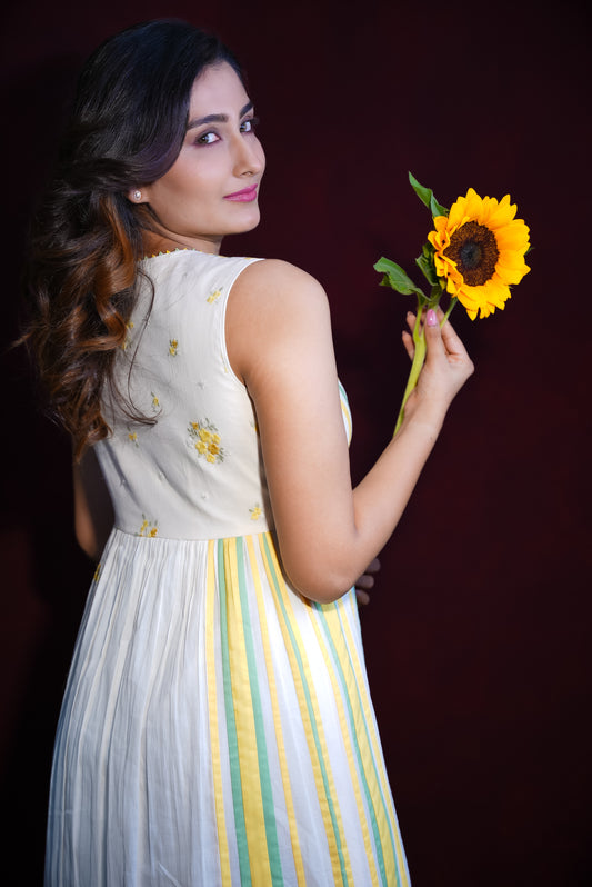 जashn yellow embroidered one piece