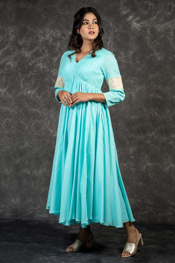 Aque blue mal flairy dress