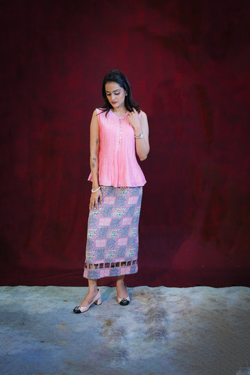 जashn pink top with skirt