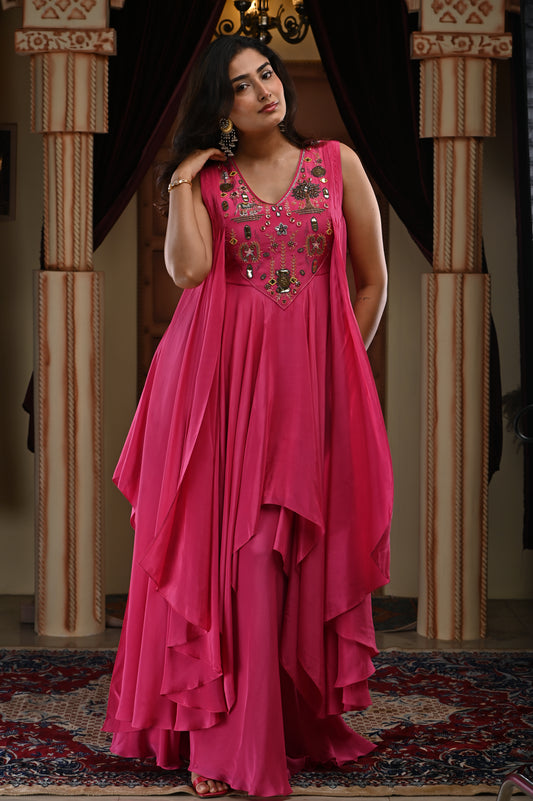 Barbie Pink Dress with Palazzo