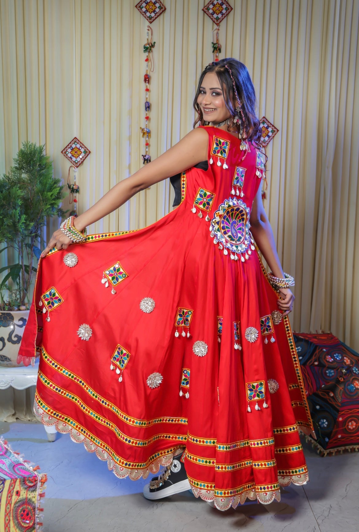 Red embroidered jacket