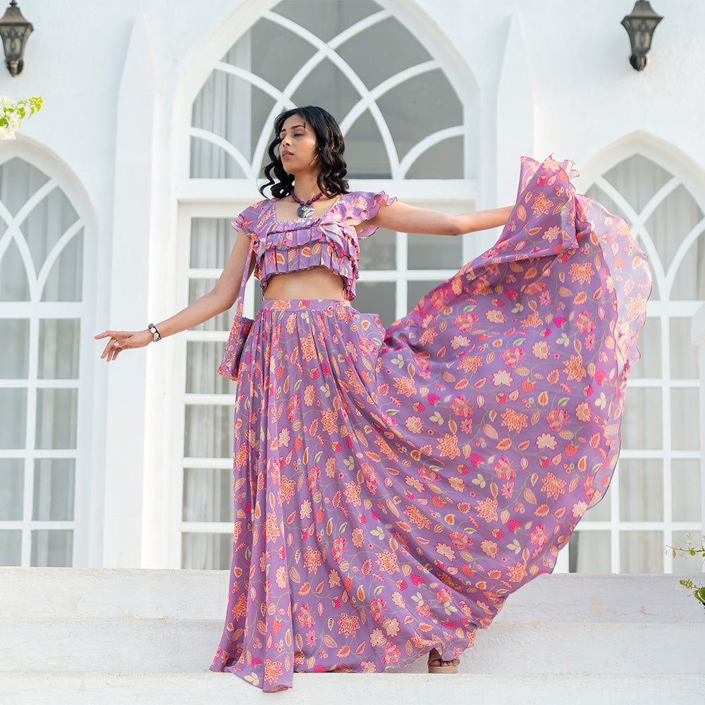 Lilac lehenga choli
