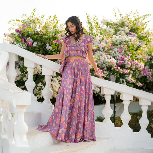 Lilac lehenga choli