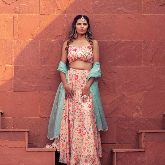 Cherry blossom lehenga choli