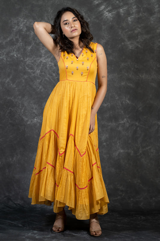 Sunflower flairy dress